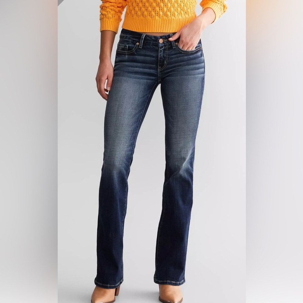 BKE denim Stella low rise boot cut jeans